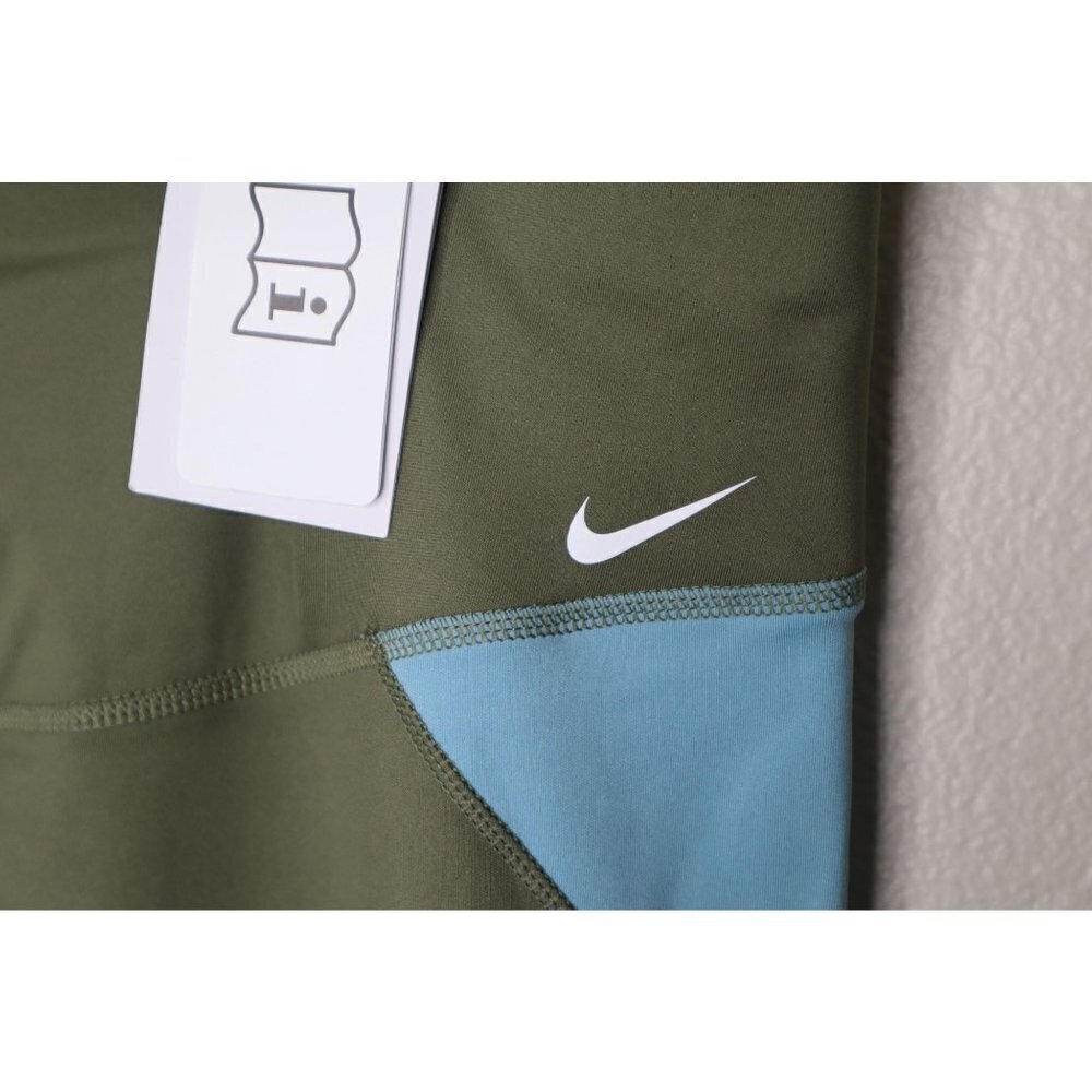 New Nike one tight Fit mid rise full length Green and Yellow Leggings SZ 2X - Picture 2 of 8